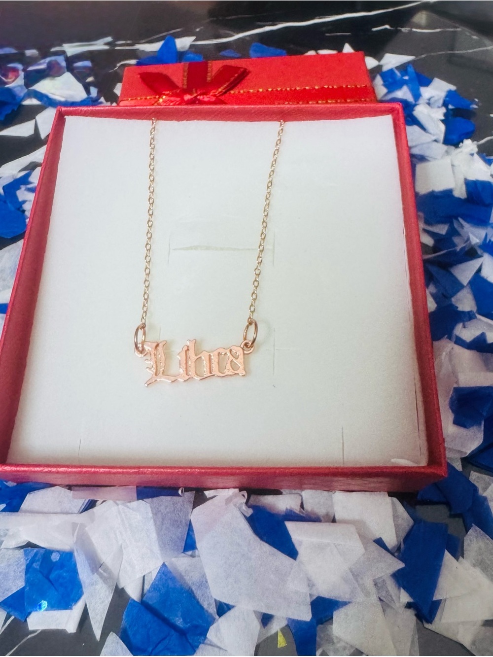 Rose Gold 'Libre' Script Name Necklace